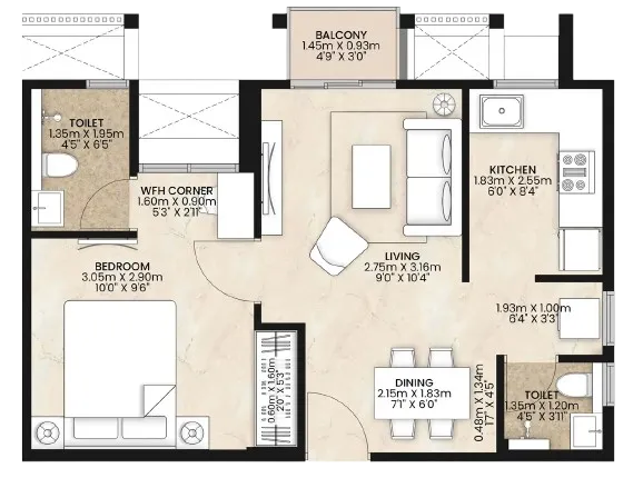 1bhk b