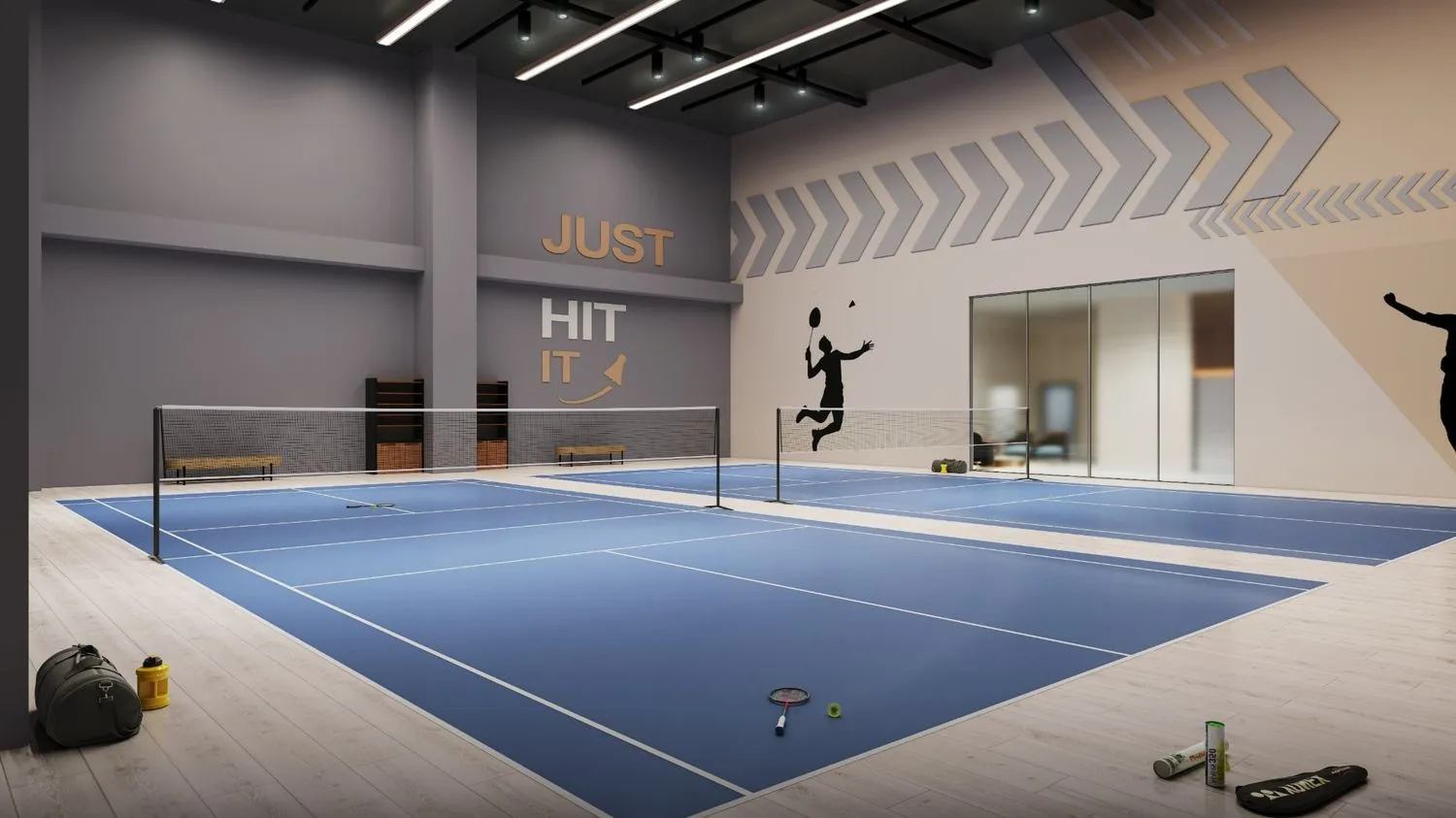 Twobadmintoncourts
